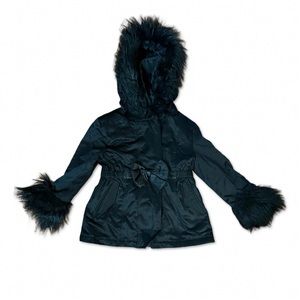 Little Girl's Black Bow Coat Copper Key from Dillard's. Size 2/3